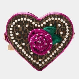Betsey Johnson Leopard Heart Crossbody